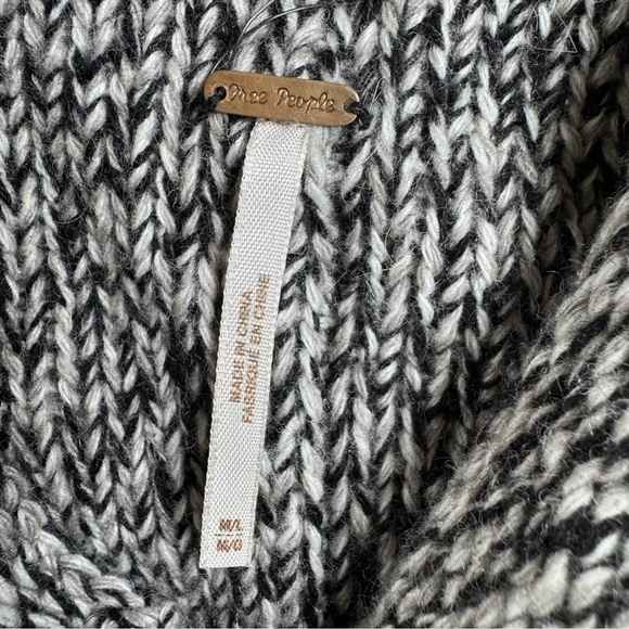 Free People Sweater Midi Skirt Gray Black Fridge Wool Angora Size *M/L Boho - Picture 2 of 7